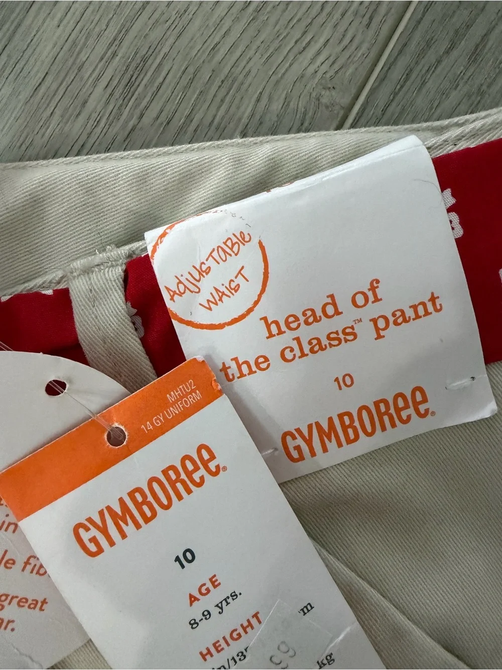Gymboree Beige Chinos with Red Waist Tie